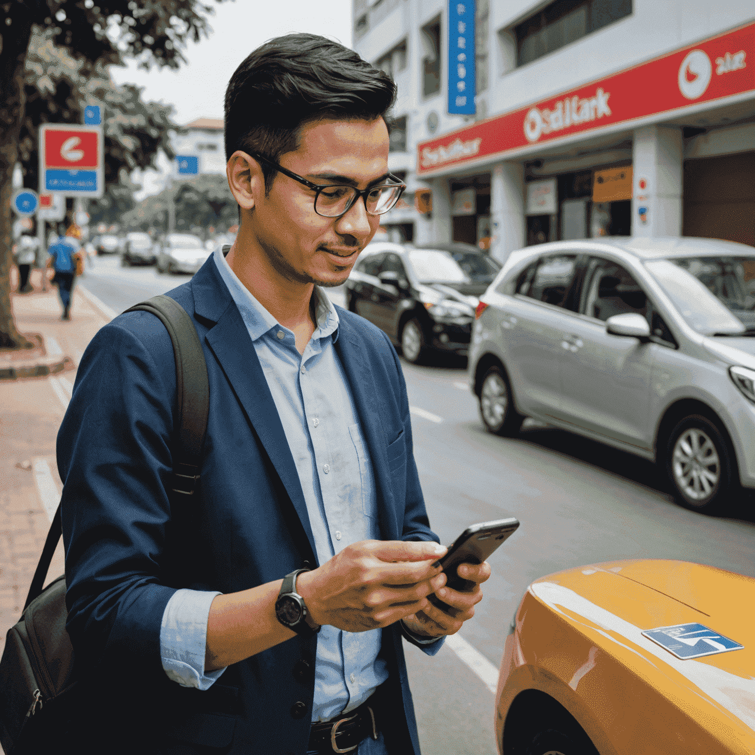 Person using a smartphone to top up their Salik account, highlighting the ease and convenience of digital transactions for road and transport plans